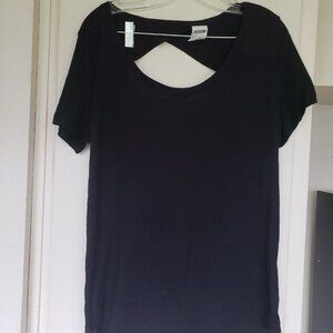 PINK, Black top with cutouts Size L